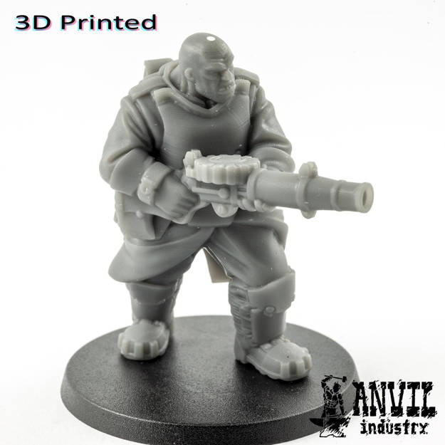 Picture of 3D Print (SLA) - Armoured Trencher Ogre (Bare Head)