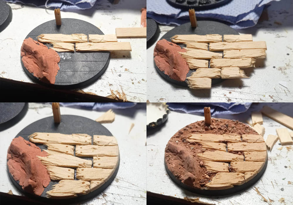 Trench bases for wargaming miniatures